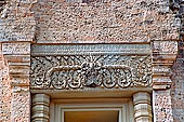 Angkor - Eastern Mebon - remarkable sculpted sandstone lintels of the temple towers